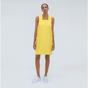Everlane Cross-Back Apron Mini Dress Yellow Size Medium
